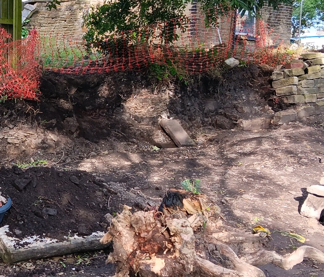 Old tree stump and debris removed